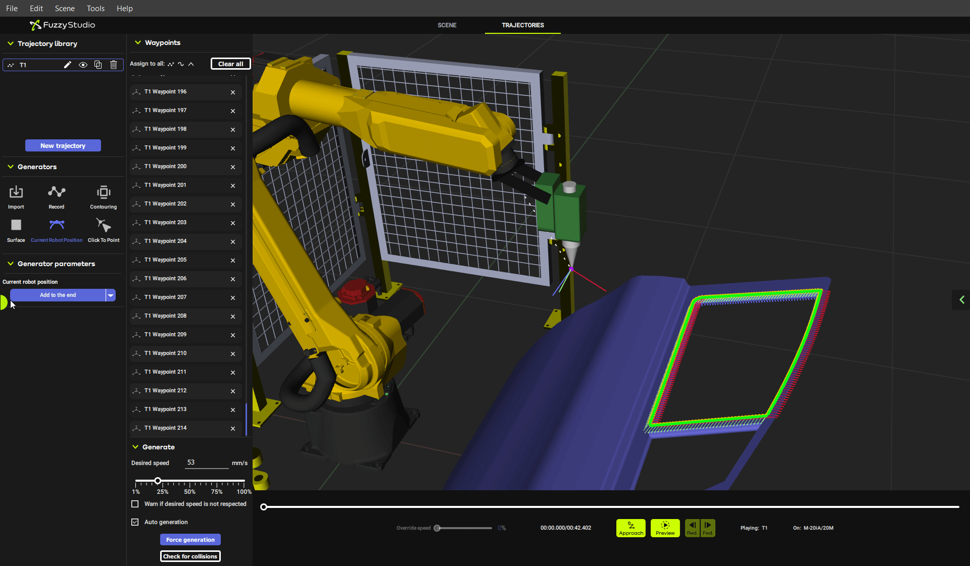 Using the Current Robot Position generator to add a retreat position to our gluing operation. 