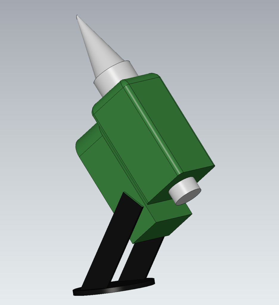 A render of the .STEP model of our Glue Gun for this tutorial. (Download Here)